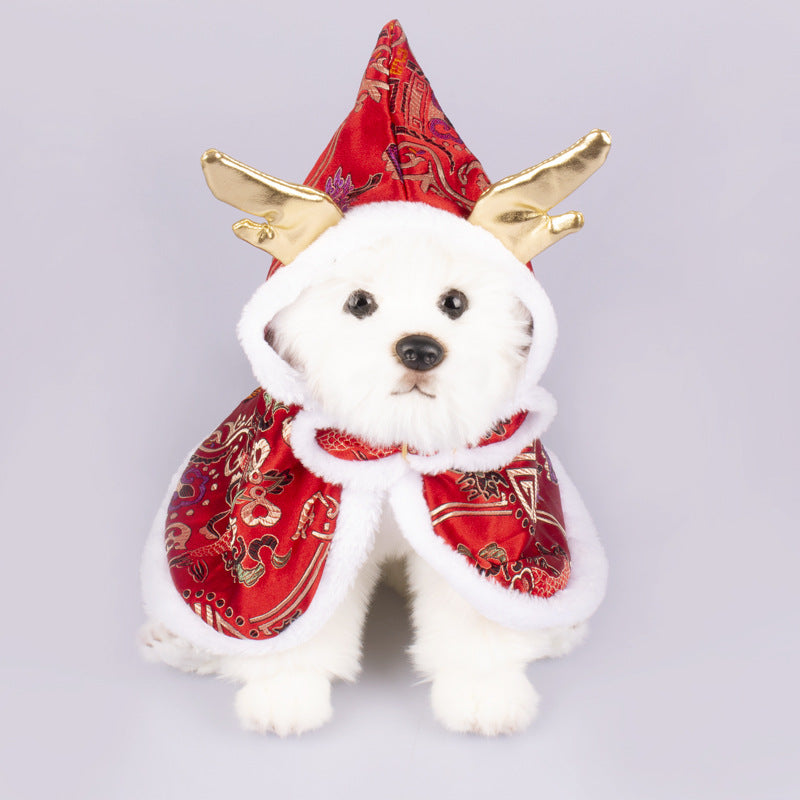 Brocade Satin Cloak for New Year Pets