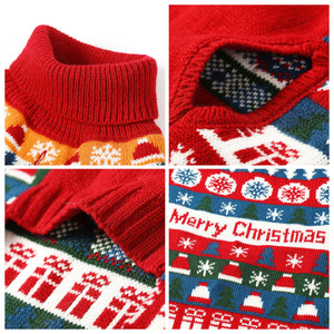 Red Acrylic Christmas Sweater for Autumn