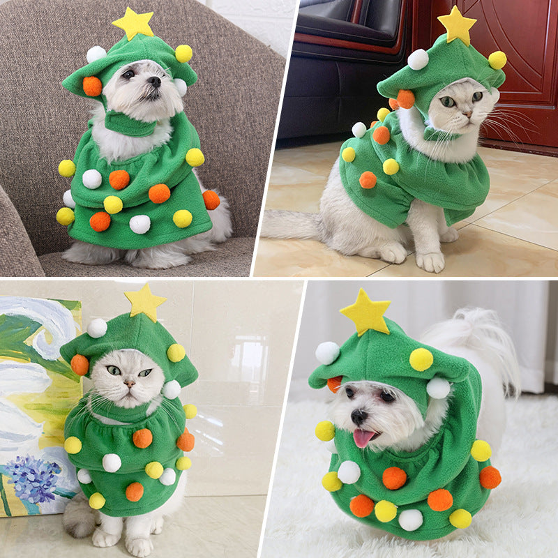 Funny Christmas Tree Costume for Dogs and Cats