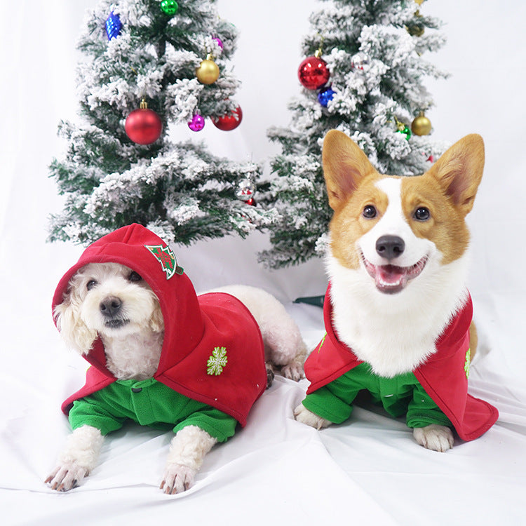 Embroidered Red Christmas Cloak for Pets