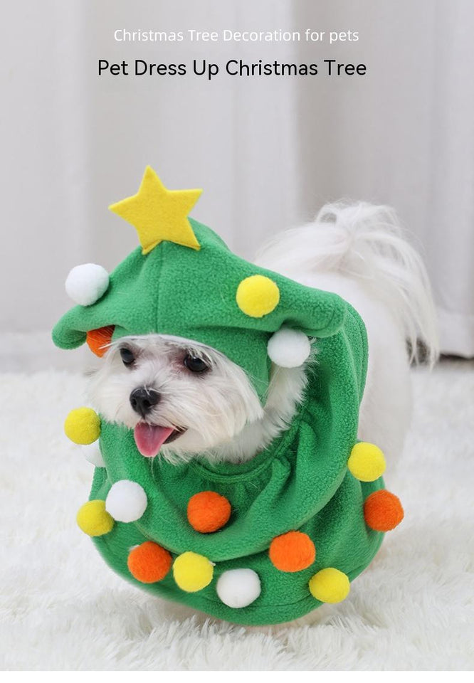 Funny Christmas Tree Costume for Dogs and Cats