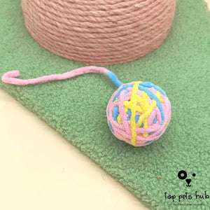 Wool Ball Teeth Grinding Cat Toy with Bell