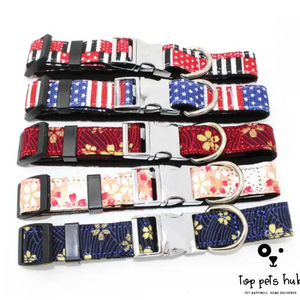 Adjustable Metal Buckle Fabric Collar for Small