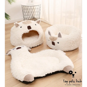 Warm Plush Alpaca Pet Bed