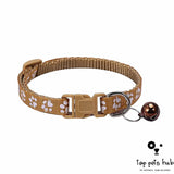 Bell Collar with Dog Footprint Applique