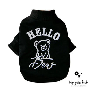 Stylish Bear Print Dog Sweater