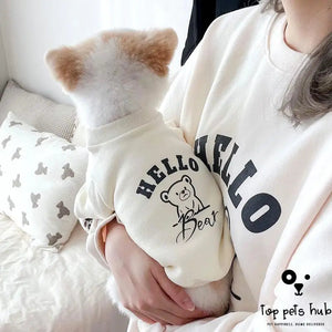 Stylish Bear Print Dog Sweater