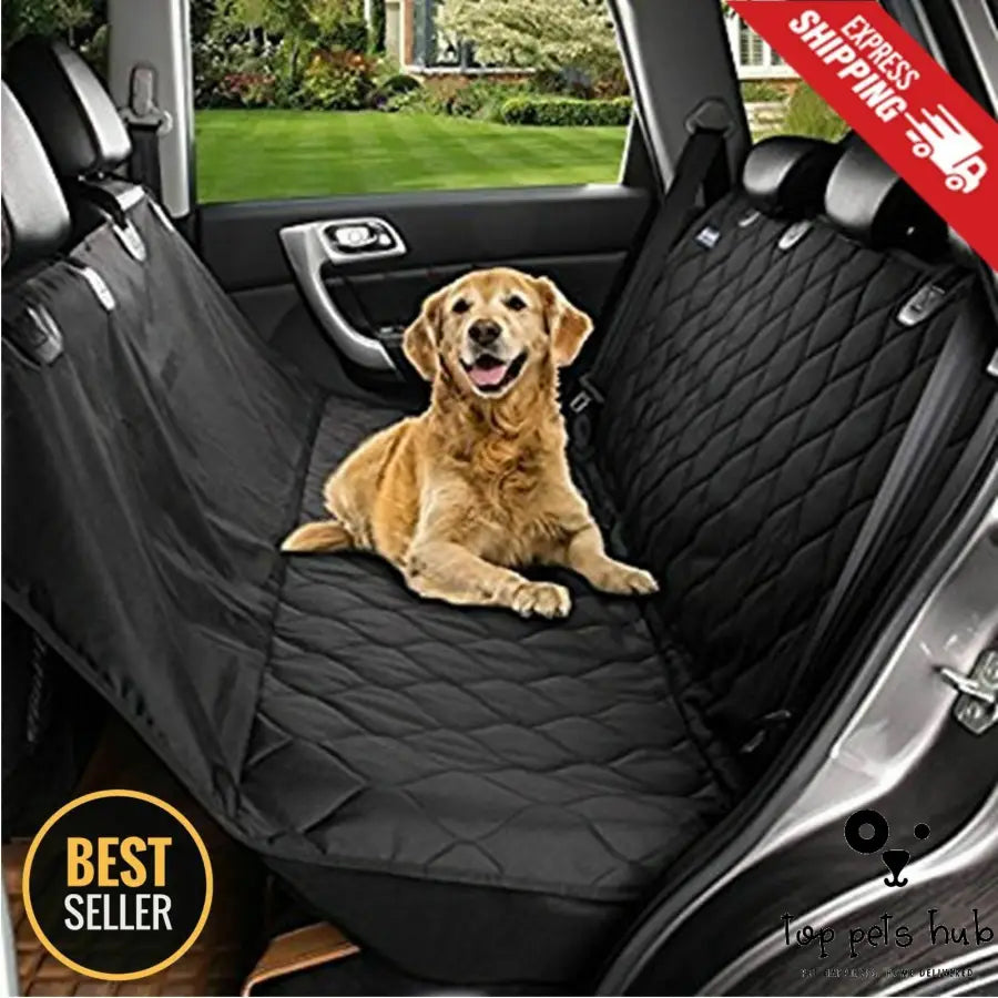 Waterproof Luxury Car Pet Bench Seat Cover - Black