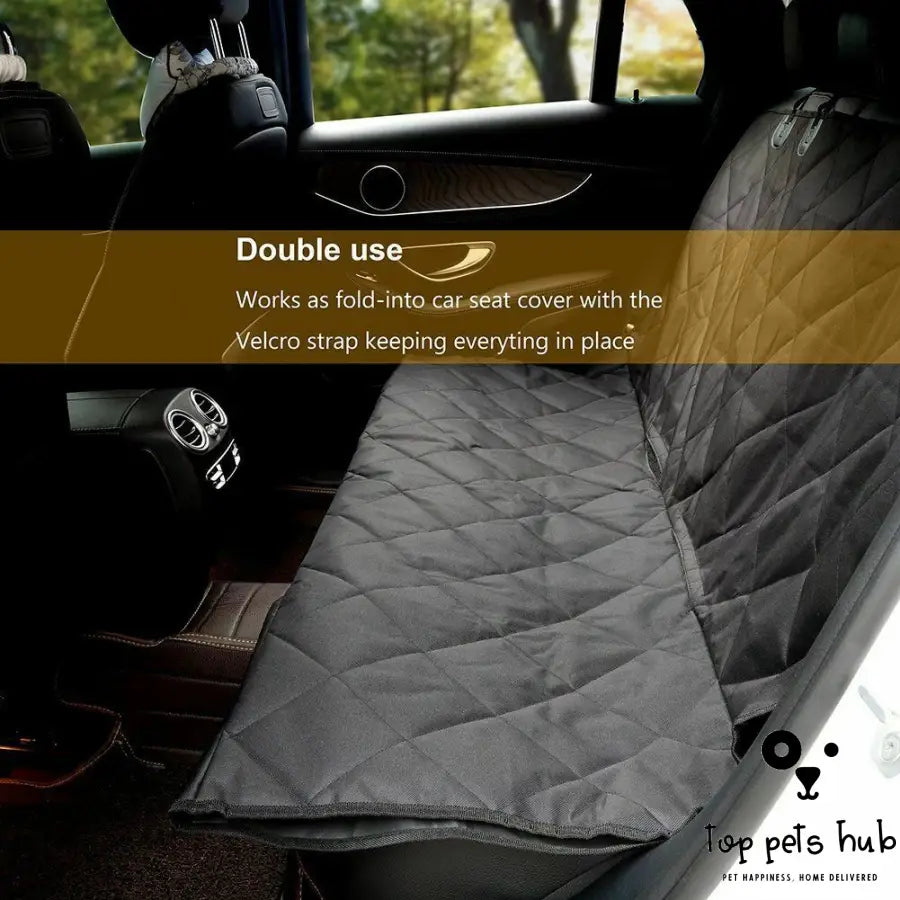Waterproof Luxury Car Pet Bench Seat Cover - Black