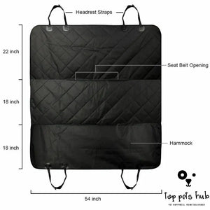 Waterproof Luxury Car Pet Bench Seat Cover - Black