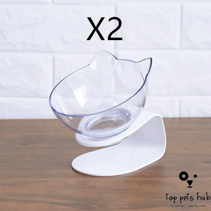 CerviSafe Non-Slip Double Cat Bowl with Raised Stand