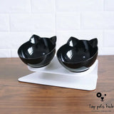 CerviSafe Non-Slip Double Cat Bowl with Raised Stand