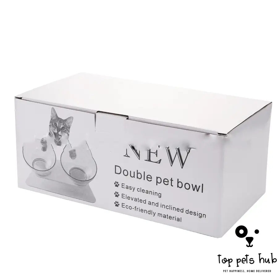 CerviSafe Non-Slip Double Cat Bowl with Raised Stand