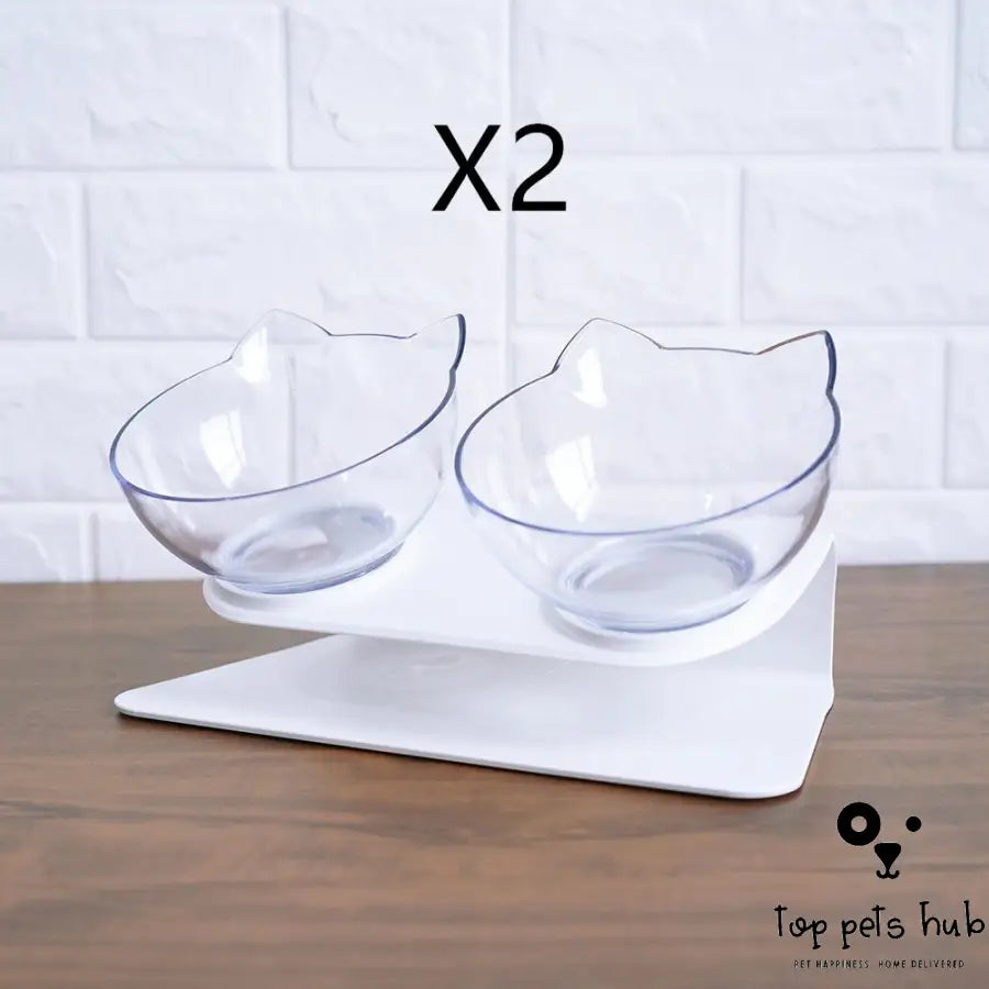 CerviSafe Non-Slip Double Cat Bowl with Raised Stand