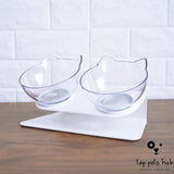 CerviSafe Non-Slip Double Cat Bowl with Raised Stand