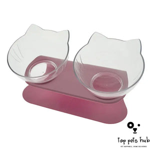 CerviSafe Non-Slip Double Cat Bowl with Raised Stand