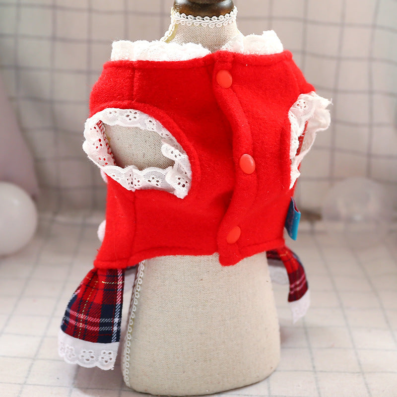 Red Plaid Dog Clothes for a Stylish New Year