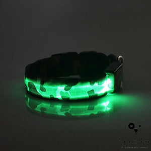 StealthyPaws Camouflage Luminous Dog Collar
