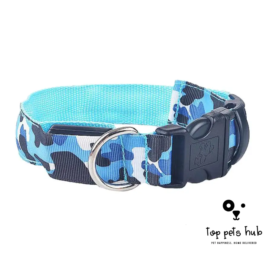 StealthyPaws Camouflage Luminous Dog Collar