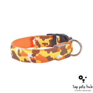 StealthyPaws Camouflage Luminous Dog Collar