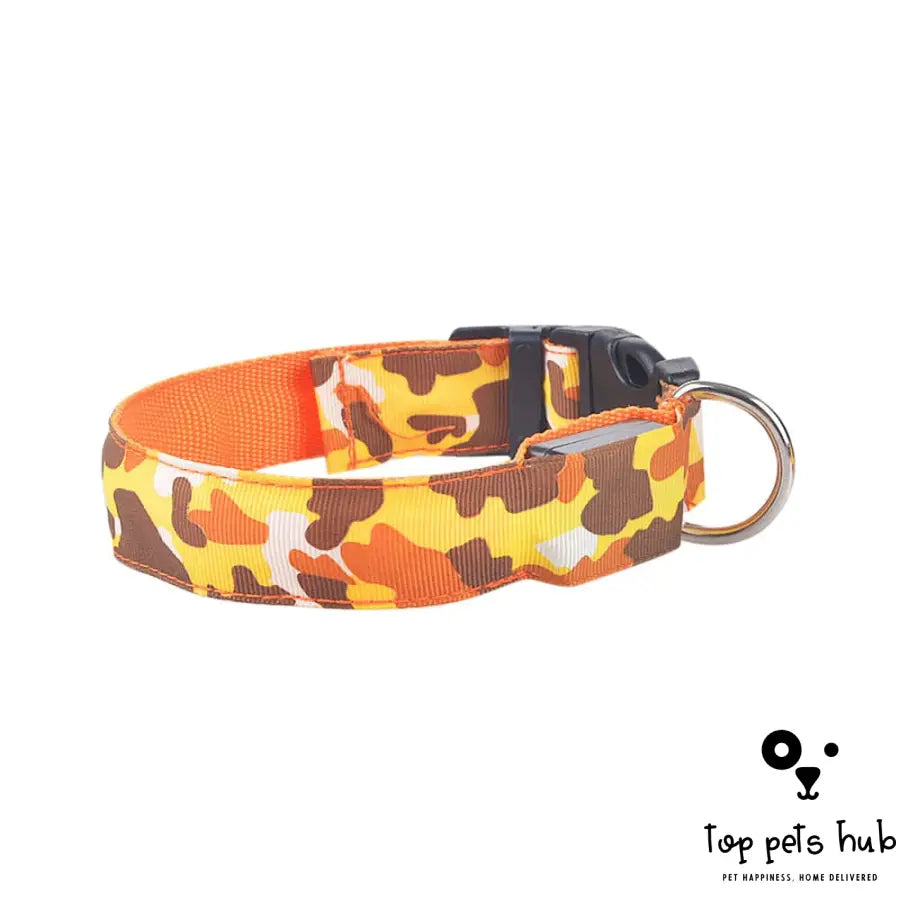 StealthyPaws Camouflage Luminous Dog Collar