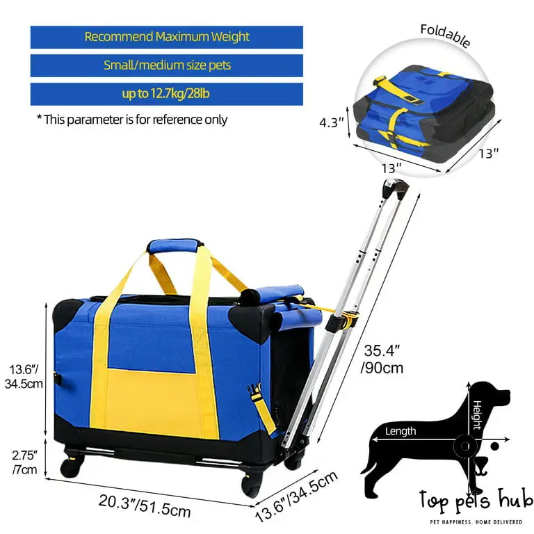 Rolling Pet Travel Carrier