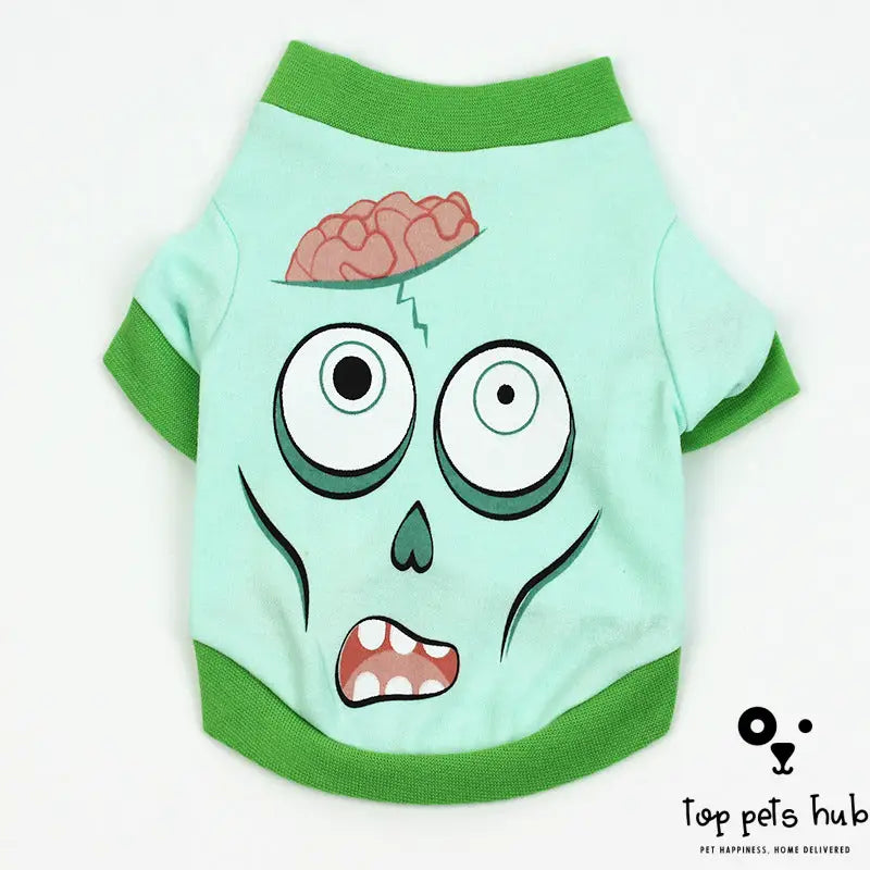 Cartoon Print Halloween Pet T-shirt