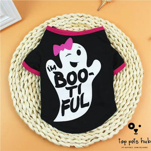 Cartoon Print Halloween Pet T-shirt