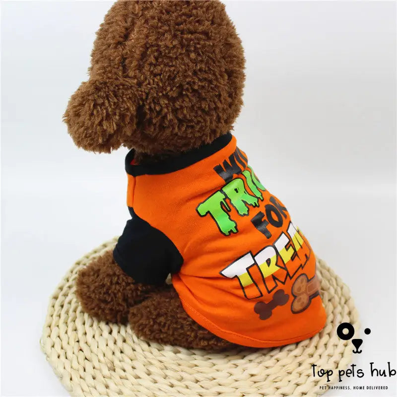 Cartoon Print Halloween Pet T-shirt