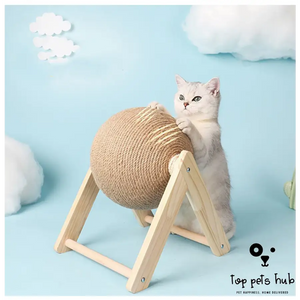 Vertical Sisal Cat Toy with Catching Ball