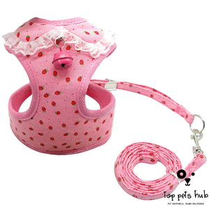 Pink Bell Chest Harness for Small Dogs