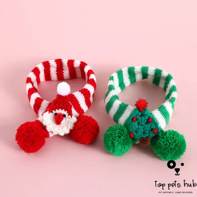 Striped Christmas Pet Scarf