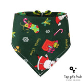 Christmas Cotton Printed Pet Dress Triangle Scarf