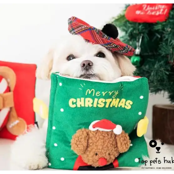 Christmas Cute Cloth Dog Hide Food Book Pet Toys