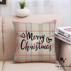 Festive Christmas Linen Pillowcase