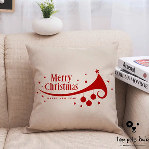 Festive Christmas Linen Pillowcase