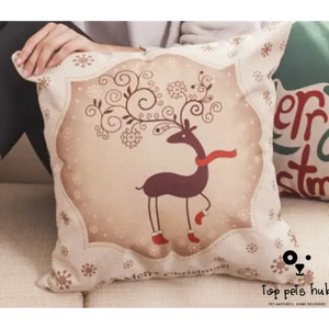 Festive Christmas Linen Pillowcase