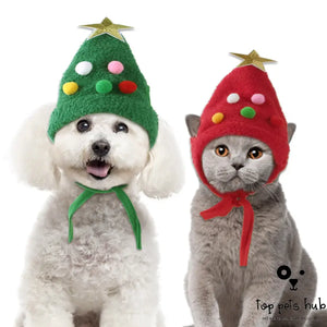 Christmas Tree-Shaped Headgear for Pets