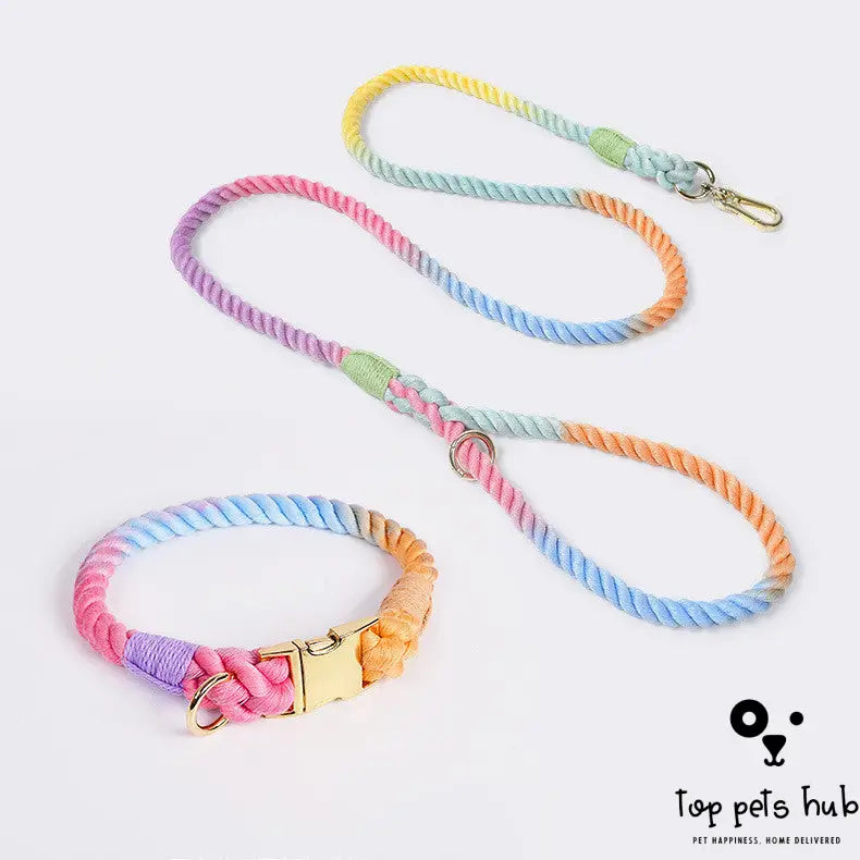 Stylish Gradient Cotton Rope Pet Collar