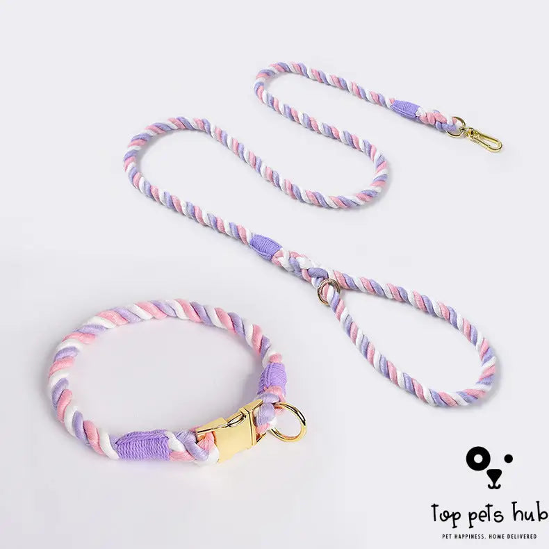 Stylish Gradient Cotton Rope Pet Collar