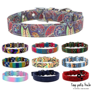 Colorful Fabric Pet Collar and Leash Set
