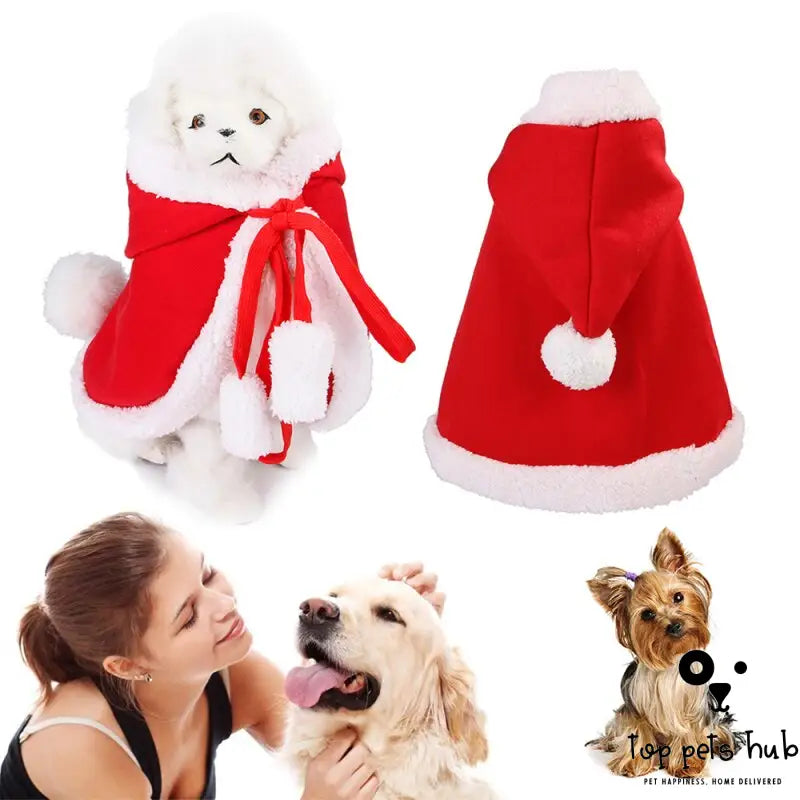 Funny Christmas Cat Clothes - Santa Cloak Costume