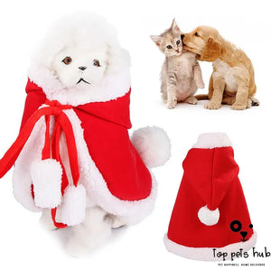 Funny Christmas Cat Clothes - Santa Cloak Costume