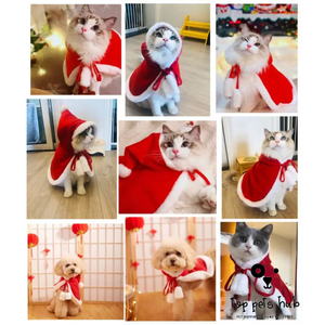 Funny Christmas Cat Clothes - Santa Cloak Costume