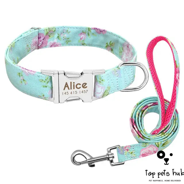 Customizable Large Dog Collar with Name Tag