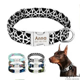 Customizable Large Dog Collar with Name Tag