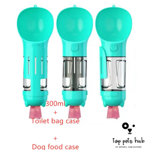 3-in-1 Portable Pet Water and Food Bottle with Garbage Bag