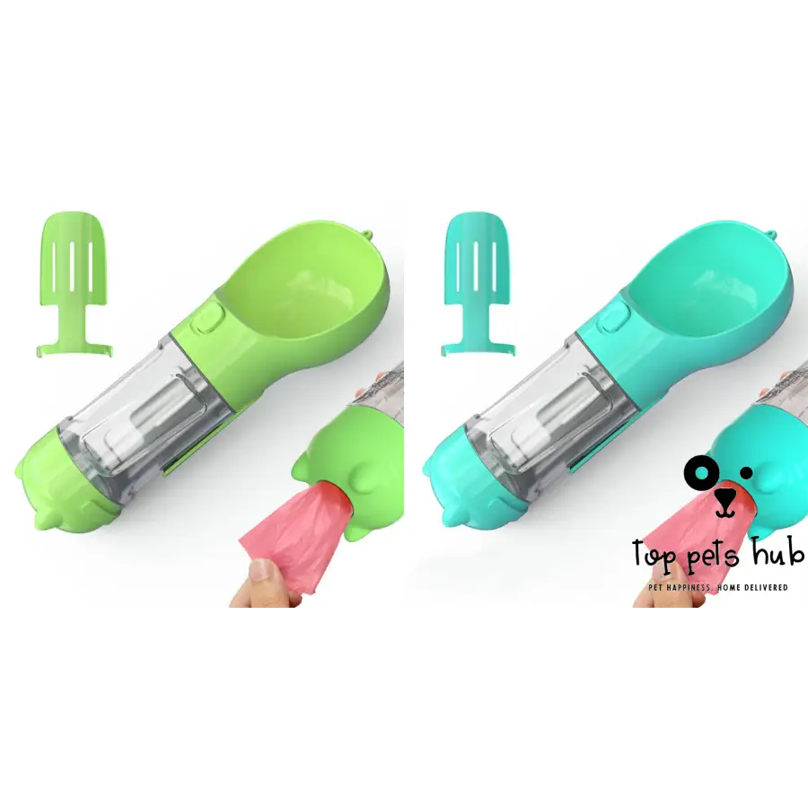 3-in-1 Portable Pet Water and Food Bottle with Garbage Bag