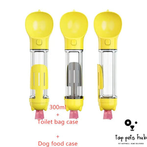 3-in-1 Portable Pet Water and Food Bottle with Garbage Bag