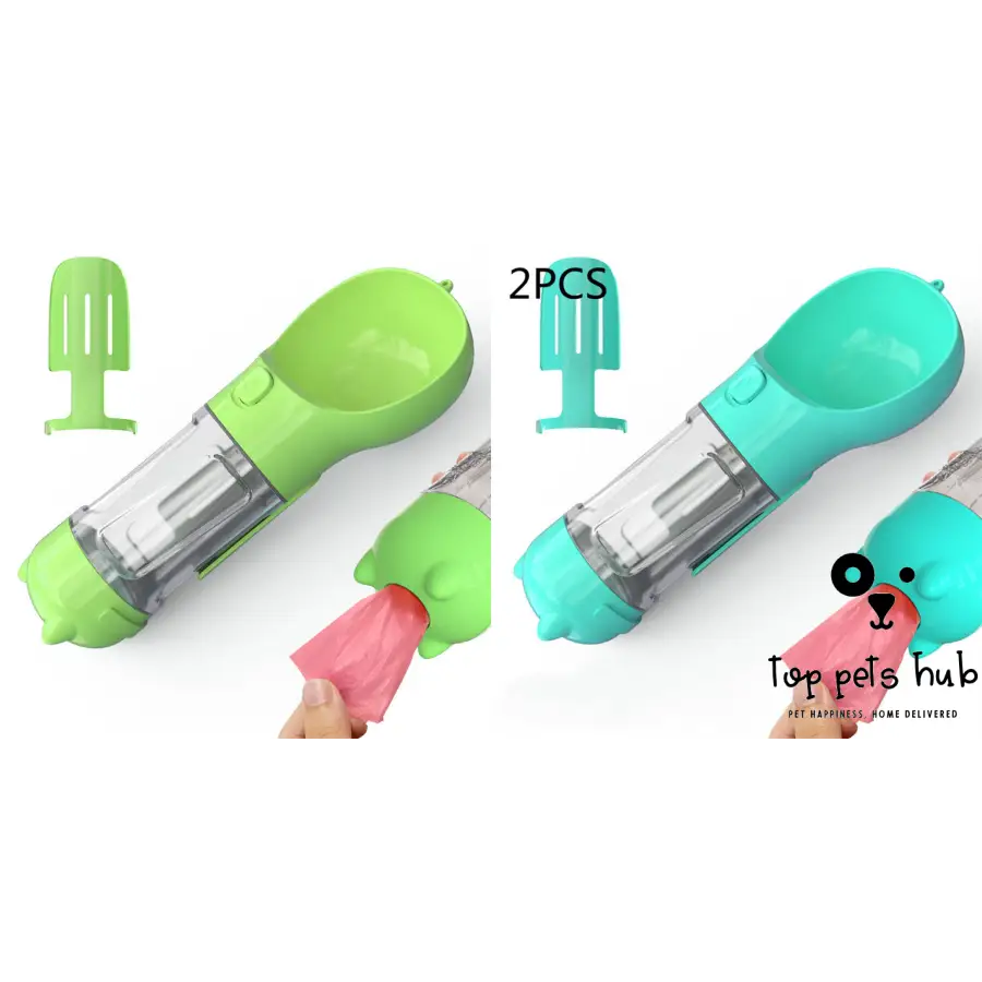 3-in-1 Portable Pet Water and Food Bottle with Garbage Bag